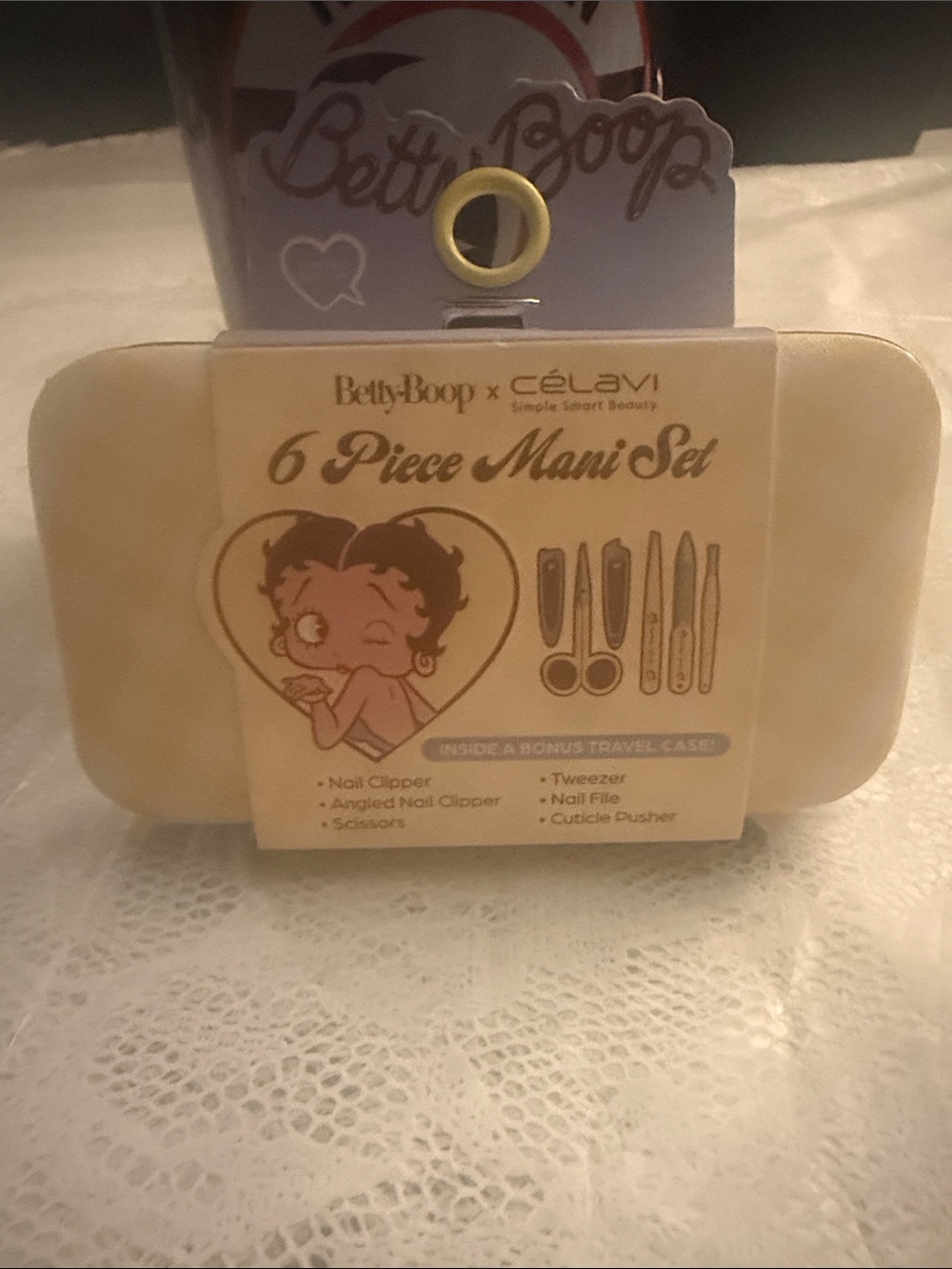 Betty Boop 6-Piece Mani Set in Cream and Gold